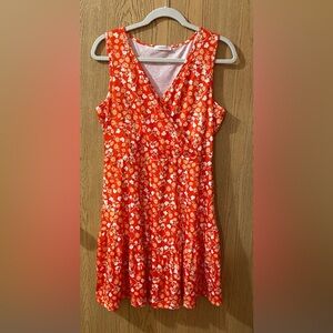 Floral Sleeveless Red Dress Naggoo Size Large